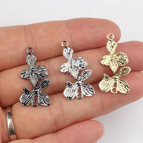 Minimalistische Legierung Blume Doppelring Verbinder Anhänger Für DIY Armband Halskette Tasche Kette Schmuck Zubehör Herstellung