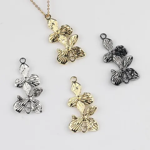 Minimalistische Legierung Blume Doppelring Verbinder Anhänger Für DIY Armband Halskette Tasche Kette Schmuck Zubehör Herstellung