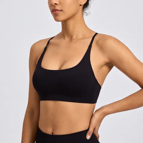 Reggiseno Sportivo da Donna Senza Cuciture Alta Elasticità Nylon Fitness Yoga Crop Top Traspirante Imbottitura Rimovibile