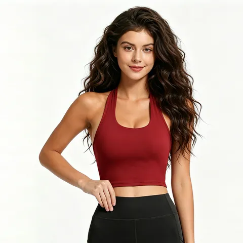 Reggiseno Sportivo da Donna Scollo all'Americana Schiena Incrociata Fitness Top Palestra Imbottito Pilates Yoga