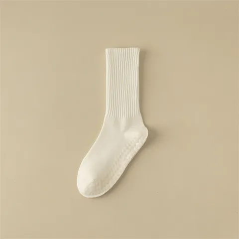 Calcetines Antideslizantes de Yoga y Pilates para Mujer de Algodón Transpirable Calcetines Deportivos de Fitness de Tubo Medio