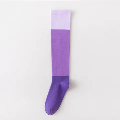 Calcetines de Compresión Deportiva para Mujer Longitud de la Pantorrilla Degradado Secado Rápido Traspirable Bloque de Color Calcetines Deportivos hasta la Rodilla para Correr Fitness