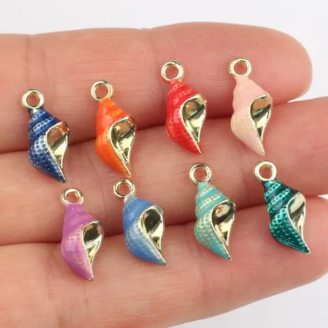 Mini Breloques de Conque en Alliage Émail Pendentifs pour DIY Fabrication de Bijoux Colliers Bracelets Boucles d'Oreilles