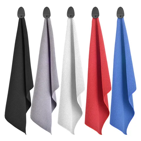 Microfiber Magnetic Golf Towel Waffle Pattern Highly Absorbent Quick Drying Cleaning Cloth With Strong Magnet Attachment