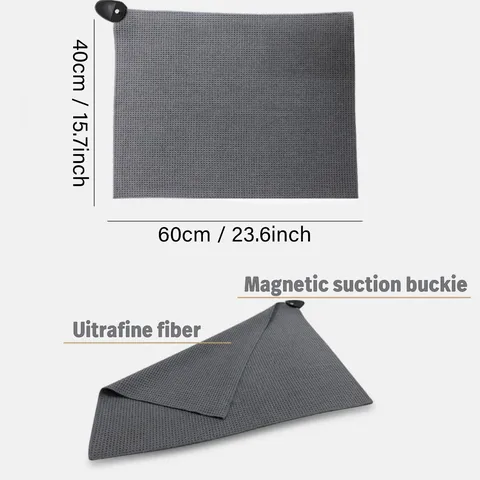 Microfiber Magnetic Golf Towel Waffle Pattern Highly Absorbent Quick Drying Cleaning Cloth With Strong Magnet Attachment