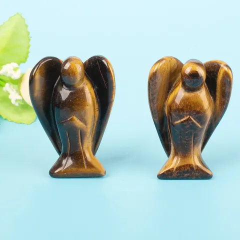 Adornos Tallados de Ángel de Cuarzo Rosa Natural Estatua de Mesa de Cristal Pulido Hecho a Mano para Decoración del Hogar Regalos