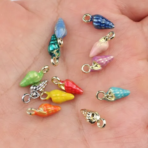 Mini Breloques de Conque en Alliage Émaillé pour DIY Bracelet Collier Petites Coquilles Accessoires de Bijouterie