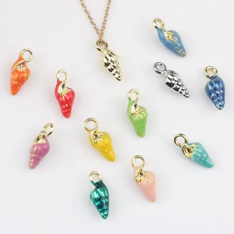 Mini Breloques de Conque en Alliage Émaillé pour DIY Bracelet Collier Petites Coquilles Accessoires de Bijouterie