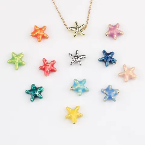 Ciondoli Stella Marina Semplici in Lega Smalto Perline Distanziatrici Stile Marino Stella Marina per Creazione di Braccialetti Collane Gioielli Fai da Te