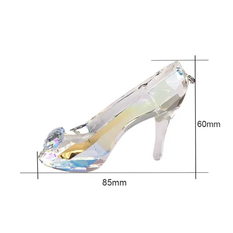 Ciondolo Figurina Scarpa con Tacco Alto in Cristallo Cenerentola Trasparente in Vetro Cristallo Artificiale Fascino per Creazione Gioielli Fai da Te Decorazione Casa Regalo