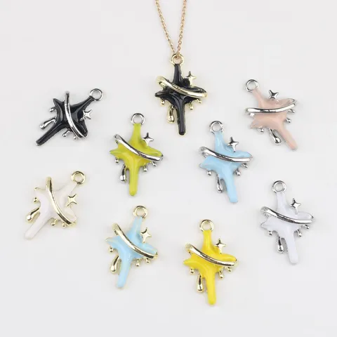Minimalist Alloy Enamel Drip Cross Star Charm Pendant For DIY Jewelry Making Necklaces Bracelets Earrings Accessories