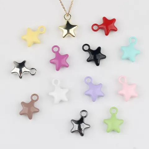 Simple Alloy Star Charms For Jewelry Making DIY Bracelet Necklace Earrings Accessory Colorful Star Pendant Components
