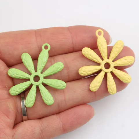 Alloy Colorful Small Daisy Flower Charms Pendants For DIY Jewelry Making Bracelet Necklace Earring Accessory Minimalist Floral Charms