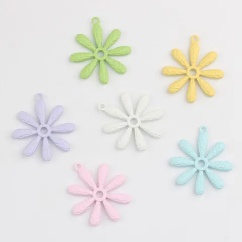 Alloy Colorful Small Daisy Flower Charms Pendants For DIY Jewelry Making Bracelet Necklace Earring Accessory Minimalist Floral Charms