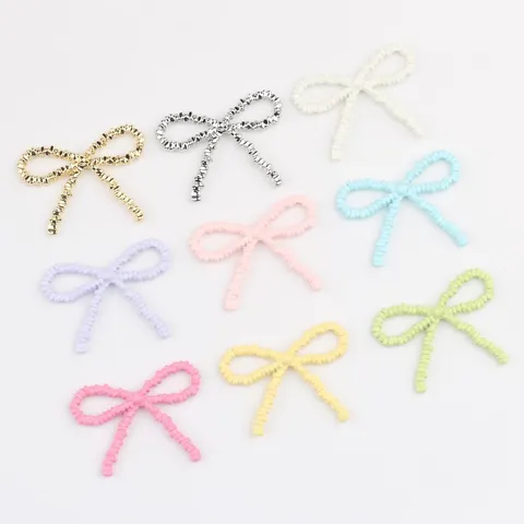 Minimalistische Legierung Lackierte Schleife Anhänger Für DIY Halskette Armband Ohrring Herstellung Schmuck Zubehör Mehrfarbige Anhänger