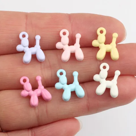 Minimalist Zinc Alloy Spray Painted Colorful Mini Balloon Dog Charms For Handmade DIY Bracelet Necklace Earrings Making Crafts Accessories Jewelry Pendants