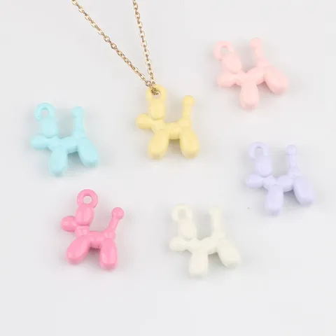 Minimalist Zinc Alloy Spray Painted Colorful Mini Balloon Dog Charms For Handmade DIY Bracelet Necklace Earrings Making Crafts Accessories Jewelry Pendants