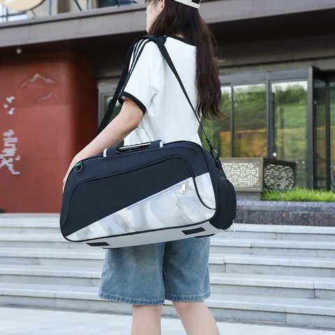 Large Capacity Nylon Travel Bag Waterproof Multifunctional Gym Bag Shoulder Duffel Handbag Sports Weekend Overnight Luggage Bag For Unisex