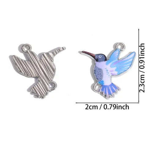 Hummingbird Charms Enamel Zinc Alloy Bird Pendants For DIY Jewelry Making Necklace Bracelet Earrings Accessories Women Crafts