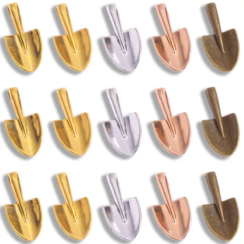 Vintage Zinc Alloy Shovel Charms Mini Tool Pendants Electroplated Multicolor Small Spoon Spacer Beads For DIY Necklace Keychain Handmade Jewelry Making Supplies