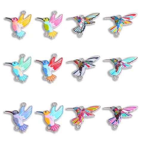 Hummingbird Charms Enamel Zinc Alloy Bird Pendants For DIY Jewelry Making Necklace Bracelet Earrings Accessories Women Crafts
