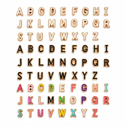 Accessori per Gioielli Fai-da-te Perline a Lettera in Smalto di Lega di Zinco con Foro da 2mm Alfabeto A-Z Multicolore per Collane Bracciali Materiali Fatti a Mano