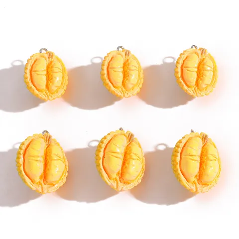 Simulated 3D Durian Resin Pendant Charm DIY Jewelry Findings Necklace Keychain Decoration Fruit Pendant