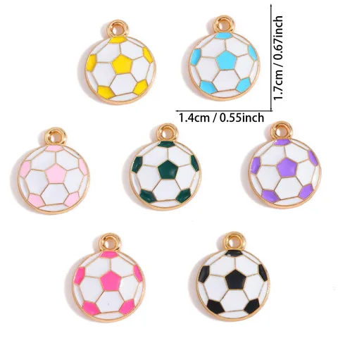 Colorful Soccer Series Enamel Pendants Zinc Alloy Sports Jersey Ball Charms For DIY Jewelry Making Necklace Bracelet Accessory
