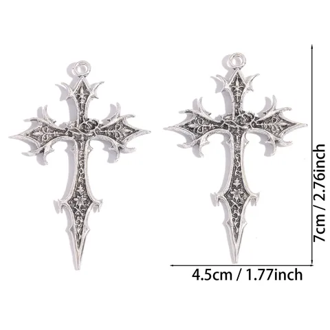 Gothic Cross Pendant Vintage Zinc Alloy Dagger Charm For DIY Necklace Keychain Jewelry Making Accessories Men Women Jewelry