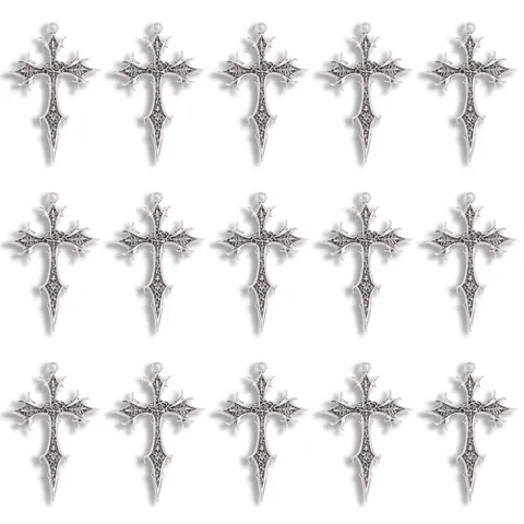 Gothic Cross Pendant Vintage Zinc Alloy Dagger Charm For DIY Necklace Keychain Jewelry Making Accessories Men Women Jewelry