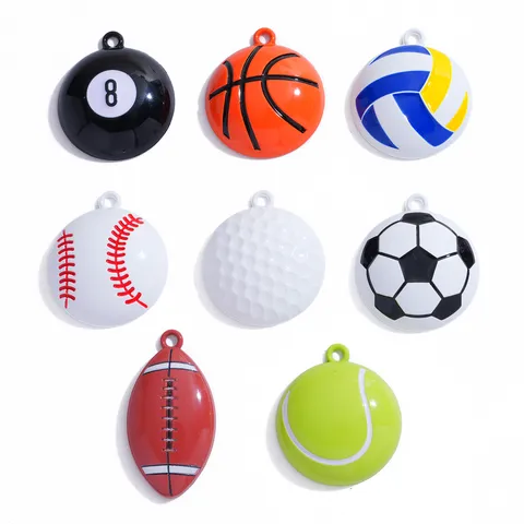 Sportball Anhänger Für Schmuckherstellung Legierung Lackiert Fußball Basketball Tennis 8-Ball Anhänger DIY Schlüsselanhänger Halskette Zubehör