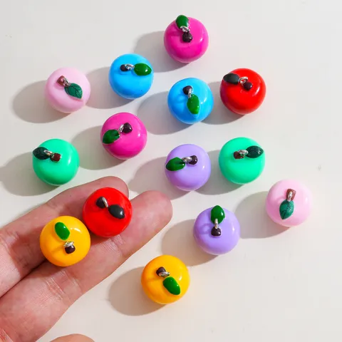 Colorful 3D Apple Resin Pendants DIY Jewelry Accessories Fruit Charms For Necklace Keychain Phone Lanyard Decoration
