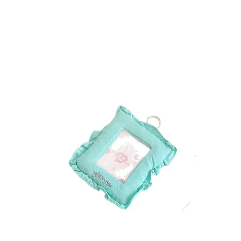 Printed Fabric Card Holder Quilted Floral Lace Edge Photo Card Sleeve For Idol Cards Student Campus ID Card Keychain Pendant