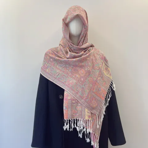 Women Ethnic Paisley Jacquard Scarf Retro Tassel Shawl Wrap Bohemian Soft Large Headscarf Spring Autumn Polyester Long Scarf