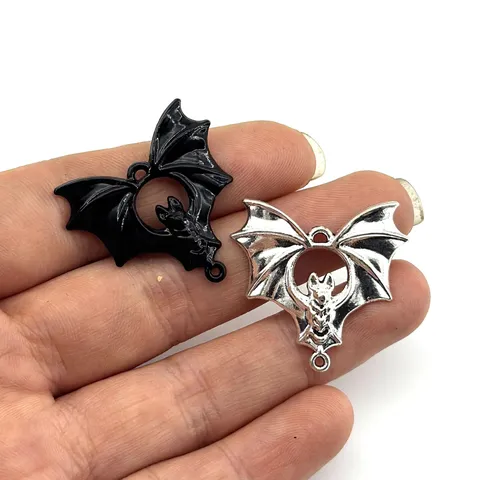 Vintage Gothic Vleermuis Hangers Legering Vampier Vleermuis Halloween Sieraden DIY Accessoires Voor Ketting Armband