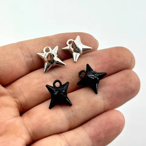 Ciondolo Hip Hop in Lega di Zinco a Mazza Ferrata Pendente con Sfera con Borchie 3D Galvanico per Gioielli Fai da Te Punk Gothic