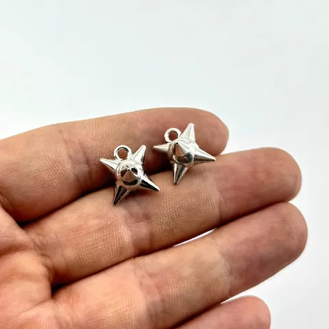 Ciondolo Hip Hop in Lega di Zinco a Mazza Ferrata Pendente con Sfera con Borchie 3D Galvanico per Gioielli Fai da Te Punk Gothic