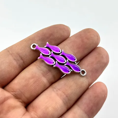 Bunte Emaille Fisch Anhänger Zinklegierung Doppel Loch Verbinder Für DIY Halskette Armband Herstellung Hip Hop Schmuck Zubehör