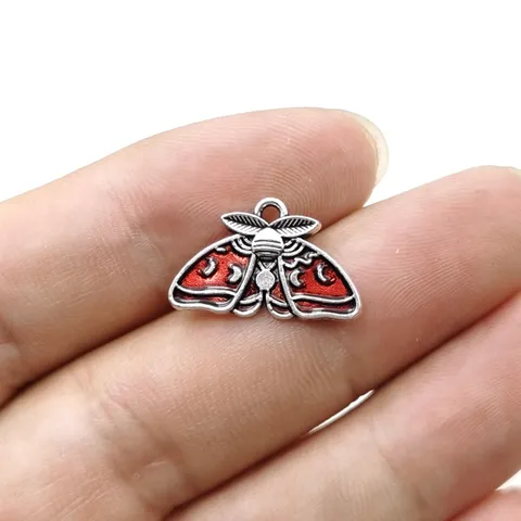 Pendentif Charme Petit Papillon de Nuit Phase de la Lune en Alliage de Zinc Gothique Vintage pour Bricolage Collier Boucle d'Oreille