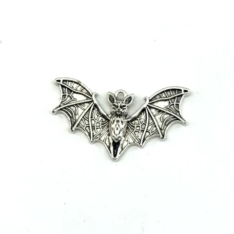 Pendentif Chauve-souris Vampire Gothique en Argent Vintage Alliage Accessoire de Fabrication de Bijoux DIY Halloween
