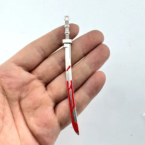 DIY Anime Spiel Legierung Waffe Blut Tropfen Anhänger Schlüsselbund Halskette Schmuck Zubehör