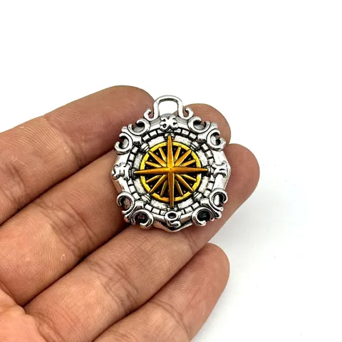 Ciondolo Bussola da Uomo Vintage Punk Cielo Stellato in Lega di Zinco Oro Argento Collana Medaglione Gioielli Nautici Retro