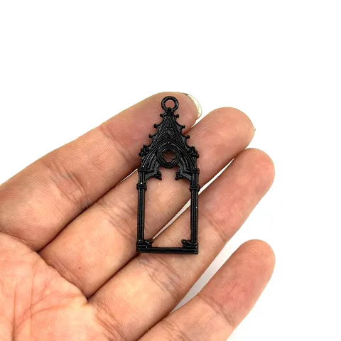 Ciondolo a Forma di Finestra della Chiesa Gotica Vintage in Lega di Zinco per Gioielli Fai-da-te Collana Orecchini Accessori Abbigliamento Punk