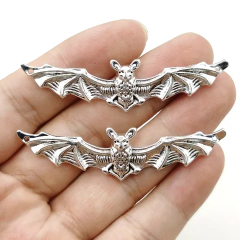 Rétro Argent Antique Halloween Chauve-souris Charms Gothique Alliage Pendentifs d'animaux Pour DIY Collier Bracelet Bijoux Accessoires