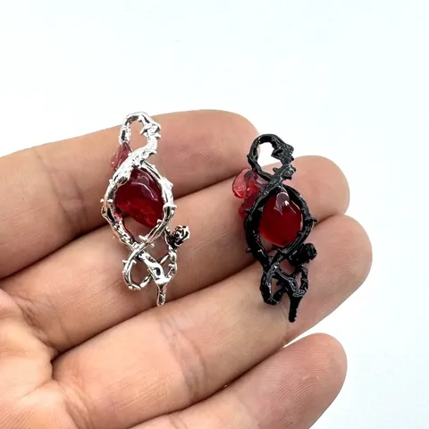 Pendentif Coeur Épines Gothique pour Création de Bijoux DIY Charme en Alliage de Zinc et Strass pour Collier Boucles d'Oreilles