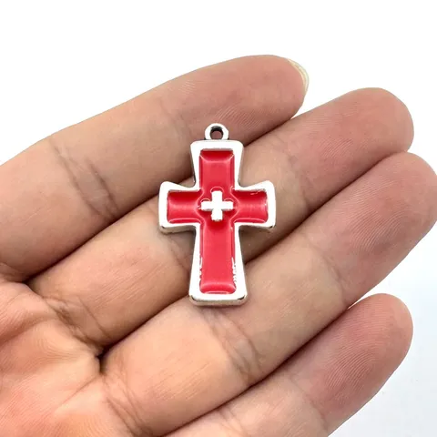 Vintage Gothic Kreuz Anhänger Für DIY Halskette Schmuckherstellung Legierung Emailliertes Kreuz Halloween Dunkel Stil Damen