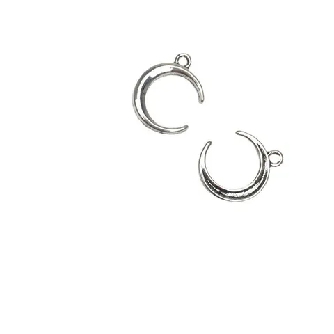 Gothic Alloy Star Moon Pendants Cute Quirky Silver Plated Charms For Women DIY Earring Jewelry Making Accessory Pendant Only