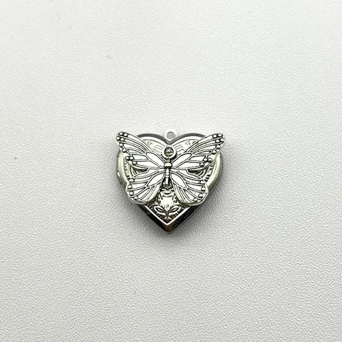 Hip Hop Zinklegering Verguld Hart Vlinder Medaillon Hanger Reliëf Patroon Fotolijst Charm Voor DIY Sieraden Maken Materialen