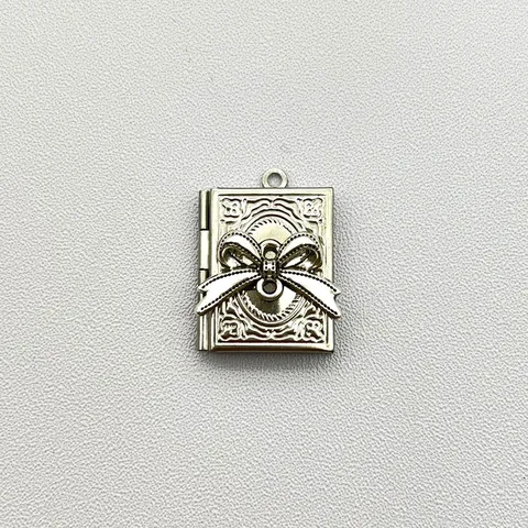 Vintage Zinklegering Bloem Patroon Hart Strik Medaillon Bedeltje Boek Vorm Foto Medaillon Hanger Voor DIY Sieraden Maken