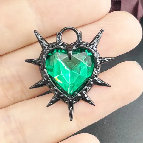 Gothic Punk Dornen Herz Anhänger Halskette Irregulär Strass Schlüsselbeinkette Dunkler Stil Legierung Schmuck Für Herren Damen Party